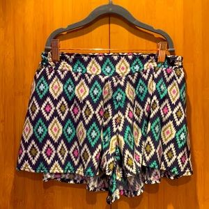 Xhilaration - boho shorts. Aztec bright print.